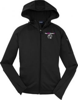 Sport-Tek Ladies Tech Fleece Full-Zip Hooded Jacket, Black